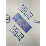 Holografik Kar Tanesi & Buz Kristali Mor Paket Tek Yaprak 42 Adet Taş Sticker Seti/Etiket/Çıkartma