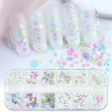 Holografik Parlak Şeffaf Tırnak Süsleme Folyo Pulları Karışık Dizayn Kelebek Kalp Yıldızlar Nail Art
