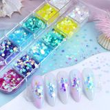 Holografik Yuvarlak Tırnak Süsleme Folyo Pulları Renkli Nail Art