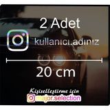 Hologram İnstagram Logolu Kullanıcı Adı - 2 Adet 20 Cm - Araç - Motor Sticker Etiketi Folyo Kesim