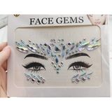 Hologram Kendinden Yapışkanlı Festival Yüz Taşı Sticker Face Gems
