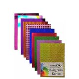 Hologramlı Karton 20X30 Cm A4 10 Renk 1 Paket Hulogramlı Fon Kartonu Kağıt Yanar Döner Parlak Hologram Okul Öncesi Kreş