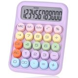 Holotioee Mekanik Anahtar Hesap Makinesi, 12 Haneli Büyük LCD Ekran, Basması Kolay Büyük Düğmeler, Renkli Şeker Hesaplayıcı, Otomatik Uyku, Pilli. Ofis, Okul, Ev için. (Mor)