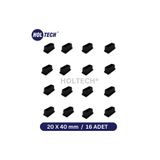 HOLTECH 20x40 Mm Sert Plastik Masa Sandalye Kutu Profil Tapası Siyah (16 Adet)