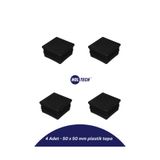 HOLTECH 50 x 50 mm Kare Profil İç Geçme Plastik Tapa Kutu Profil Plastik Tıpa - 4 Adet
