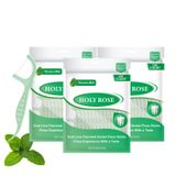 Holy Rose Mint Twin Line Diş İpi Seçtikleri - 300 Sayım Paketi, Çift Etkili Temizleme Diş Alet Seti, Yetişkinler İçin Flosser Çubukları, Ağız Temizleme Bakımı Rahat Diş İpi Kürdan.