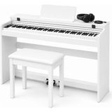 Holzmeister Fransua 490WH 88 Tuş Dijital Piyano Tuş Hassasiyetli Bluetooth 3 Pedallı Tabure ve Kulaklık Hediyeli - Beyaz