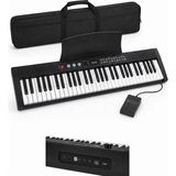 Holzmeister Fransua 610BK 61 Tuş Dijital Piyano Org Bluetooth Tuş Hassasiyetli Çantalı Set - Siyah