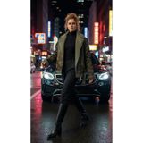 homa vedad Premium Shearling Astarlı Oversize Aviator Kaban kadın pilot mont Haki-42