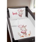 Homamia Isme Özel 75x120 Park Yatak Beşik Nevresim Takımı Balonlu Tavşan