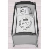 Homamia Isme Özel 75x120 Park Yatak Beşik Nevresim Takımı Kral