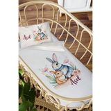 Homamia Isme Özel Anne Yanı 60X100 Beşik Uyku Nevresim Takımı Anne Bebek Tavşan - 60 x 100 cm - Beyaz