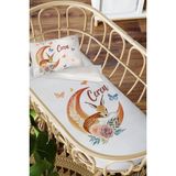 Homamia Isme Özel Anne Yanı 60X100 Beşik Uyku Nevresim Takımı Aydaki Bambi - 60 x 100 cm - Beyaz