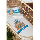 Homamia Isme Özel Anne Yanı 60X100 Beşik Uyku Nevresim Takımı Oyuncak Ayılı - 60 x 100 cm - Beyaz