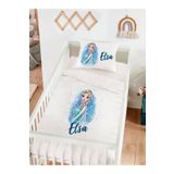 Homamia İsme Özel Pamuklu Bebek Nevresim Takımı Frozen Elsa