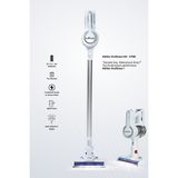 Homart KH-V300 Turbo Fırçalı Dikey Kablosuz Şarjlı Süpürge - Gri - Beyaz