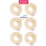 Hombak 12 Metre Kalın Masa Kenar Köşe Koruyucu Kauçuk Şerit Krem 2mt*6adet