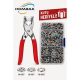 Hombak 200 adet Paslanmaz Çelik Çıtçıt ve Pense Seti Metal Çıt Çıt Makinesi 50 set Çıtçıt