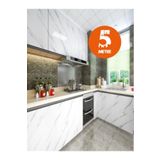 Hombak Gri 5mt X 60 Cm Mermer Desenli Masa Tezgah Mutfak Su Geçirmez Yapışkanlı Folyo