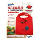 Hombak Katlanabilir Alışveriş Plaj Çantası 38x58 cm – Taşınabilir Portakal Kese Tasarımlı, Yıkanabilir, Çevre Dostu Bez Market Çantası