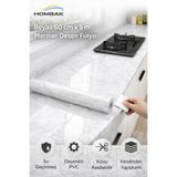 Hombak Kendinden Yapışkanlı Mermer Desenli Mutfak Banyo Tezgah Duvar Ve Masa Kaplama (60cmx5m)