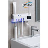 Hombak Otomatik Diş Macunu Sıkacağı Ve Sterilizör 4 Adet Diş Fırçası Tutuculu