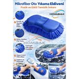 Hombak Premium Mikrofiber Oto Yıkama & Cila Sünger Eldiveni – Çizmez, İz Bırakmaz Araç Temizlik Bezi