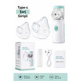 Hombak Taşınabilir Nebulizatör Mesh Buhar Makinesi Type-C Şarjlı Hava Makinesi Başlık Hediyeli