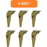 Homdep Nescamuse Kanepe Koltuk Tv Ünitesi Konsol Yükseltme Piton Model Plastik Ayak 19 cm Gold Renk 6 Adet