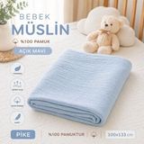 Home %100 Pamuk Bebek Müslin Pike – Yumuşak Dokulu ve Nefes Alan Konfor - 100 x 126 cm