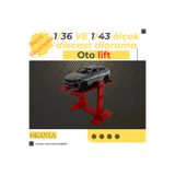 Home 1/36 ölçek ve 1/43 ölçekli model arabalarla uyumlu diorama diecast oto lift(kırmızı)