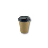 Home 14 OZ Kahverengi Kraft Kapaklı Baskısız Karton Sıcak Kahve Bardağı 100 Adet