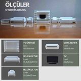 Home 1/50 Ölçek Mimari / Içmimari Tefriş Diorama Maket Oturma Odası Mobilya Seti - Beyaz