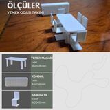 Home 1/50 Ölçek Mimari / Içmimari Tefriş Diorama Yemek Odası Mobilya Seti - Beyaz