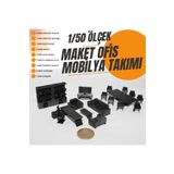 Home 1/50 ölçekli maket diorama diecast model yönetici ofis mobilya takımı