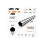 Home 16 mm Metal Boru 1 mm Et Kalınlığı 1 Metre Çelik Boru Yuvarlak Profil Boru