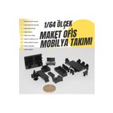 Home 1/64 ölçekli maket diorama diecast model yönetici ofis mobilya takımı