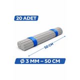 Home 20 Adet 3 mm Çap Dolu Demir Mil 50 cm Çelik Çubuk Seti Metal Çubuk Paket
