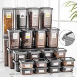 Home 32NANLI Etiketli Kapaklı Kare Erzak Saklama Kabı 8x0, 3 Lt-0, 5 Lt-, Lt-, 7 Lt Baharatlık, M