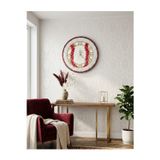 Home 35 Cm -Duvar Saati - Modern Epoksi Duvar Saati - El Yapımı Beyaz-Kırmızı