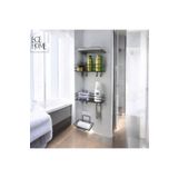 Home 3'Lü Banyo Seti Yapışkanlı Paslanmaz Banyo Sabunluk Duşa kabin Rafı Banyo Düzenleyici Set