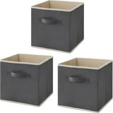 Home 3'lü Dolap Içi Çamaşır Oyuncak Düzenleyici Kapaksız Saklama Kutusu Organizer 30X30X30