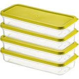 Home 4 Adet Buzdolabı Organizeri – Pp Plastik Şeffaf ve Ayarlanabilir Saklama Kabı, Gıdaları Taze Tutan Fresh Box, Çok Amaçlı,mikrodalga ve Bulaşık Makinesi Uyumlu (Yeşil, 1200 Ml) - Altın