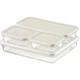 Home 4 Adet Buzdolabı ve Derin Dondurucu Saklama Kabı Seti, Fresh Box, Dolap Düzenleyici ve Buz Dolabı Organizeri, Bpa Içermeyen Pp Plastik,gıdaları Taze Tutma,mutfak Düzenleyici (Beyaz)