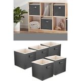 Home 5'li Dolap Içi Düzenleyici, Çamaşır Oyuncak Saklama Kutusu Sepet Organizer 33X30X30