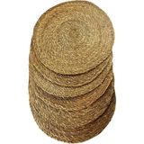 Home 6 Adet Hasır Supla Seti, Amerikan Servis, Sofra Dekorasyonu ve Sunum Için Bambu Hasır, Şık ve Çevre Dostu Masa Aksesuarı 30 cm