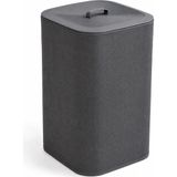 Home 90 Litre Iki Bölmeli Kirli Çamaşır Sepeti Çıkarılabilir Astarlı Kapaklı Katlanabilir Çamaşır Sepeti Laundry Basket Büyük Boy Çamaşırlık Organizer Gri