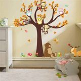 home accessories ÇOCUK VE BEBEK ODASI ORMAN AĞAÇ MAYMUN KELEBEK AYI GEYİK BAYKUŞ DUVAR GÖRSEL STİCKER PVC