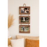 Home Ahsap 3'lü 10x15 Cm İpli Fotograf çerçevesi yatay Kemençe Renk