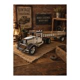 Home Ahşap Dekoratif, Krem Renk -300 Parça 3d Puzzle- Kamyon,Tır Maketi
